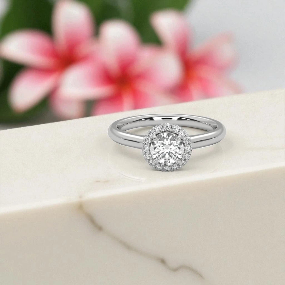 Moissanite  Halo Ring RG-MD-SL-100/58