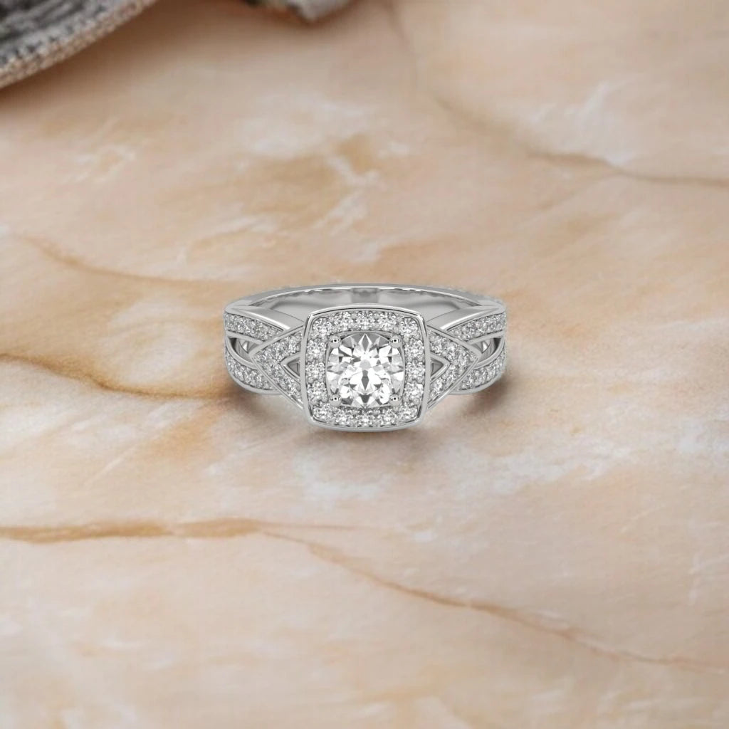 Moissanite Halo Cluster  Ring RG-MD-SL-100/87