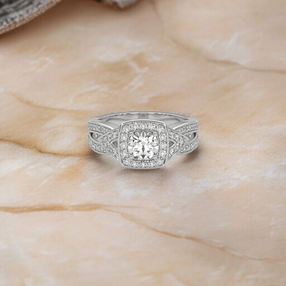 Moissanite Halo Cluster  Ring RG-MD-SL-100/87