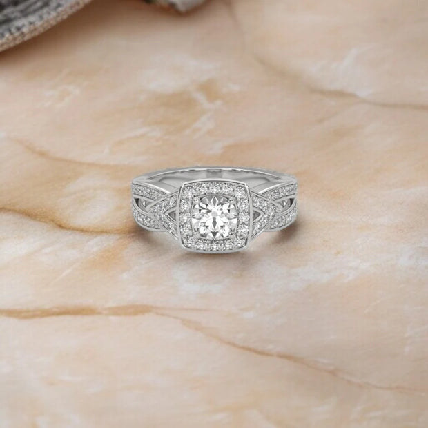 Moissanite Halo Cluster  Ring RG-MD-SL-100/87