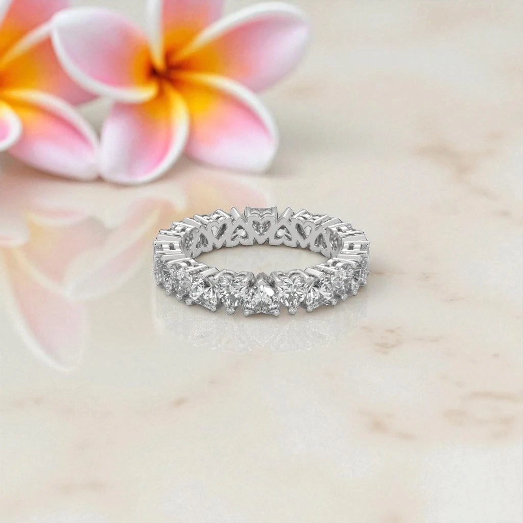 Moissanite Heart Eternity Band Ring RG-MD-SL-100/93