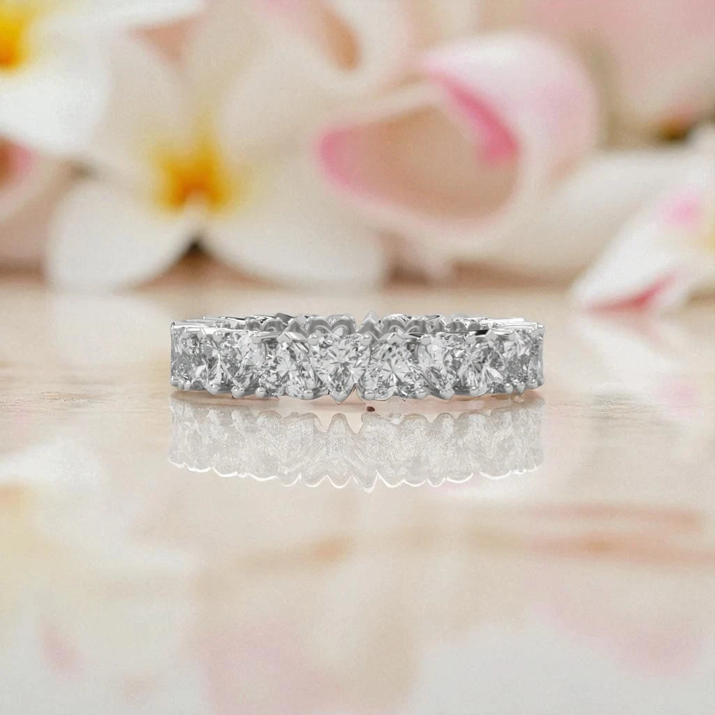 Moissanite Heart Eternity Band Ring RG-MD-SL-100/93
