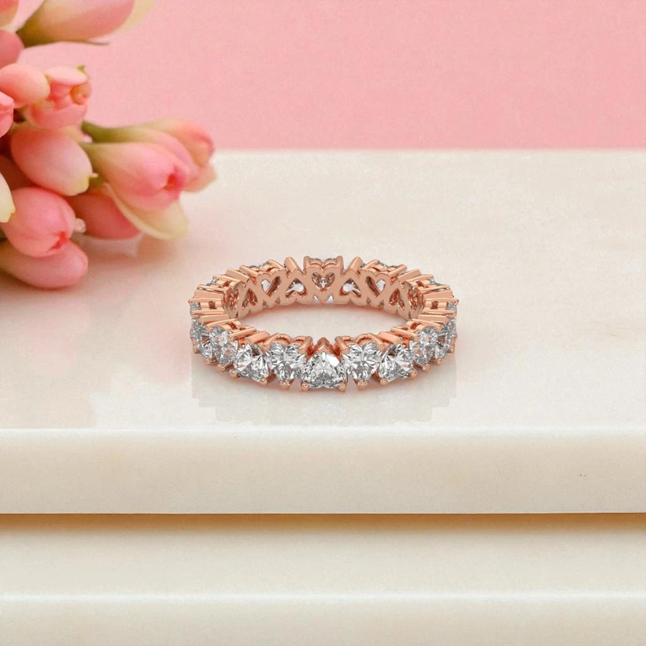 Moissanite Heart Eternity Band Ring RG-MD-SL-100/93