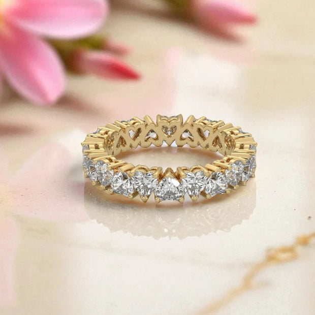 Moissanite Heart Eternity Band Ring RG-MD-SL-100/93