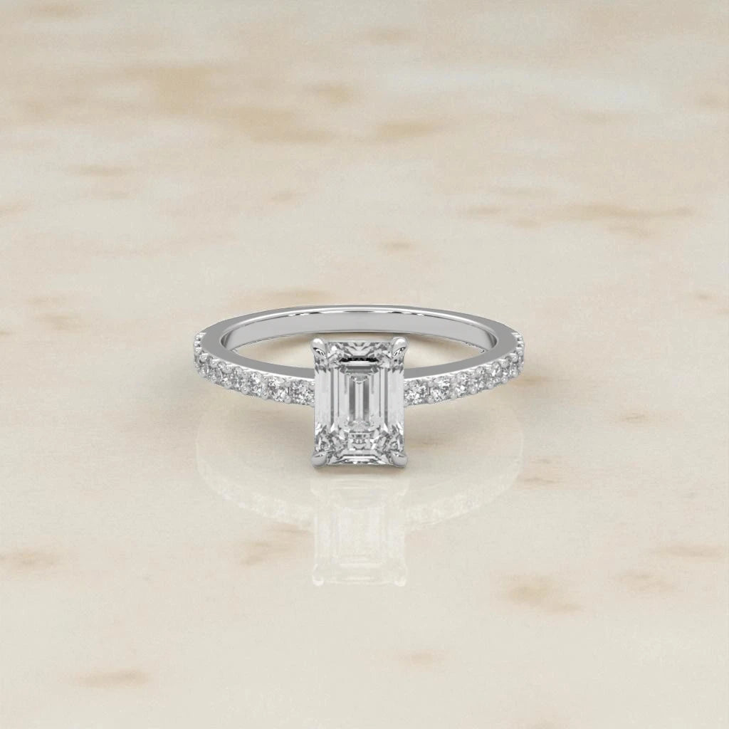 Emerald Cut Moissanite Solitaire Ring RG-MD-SL-100/97