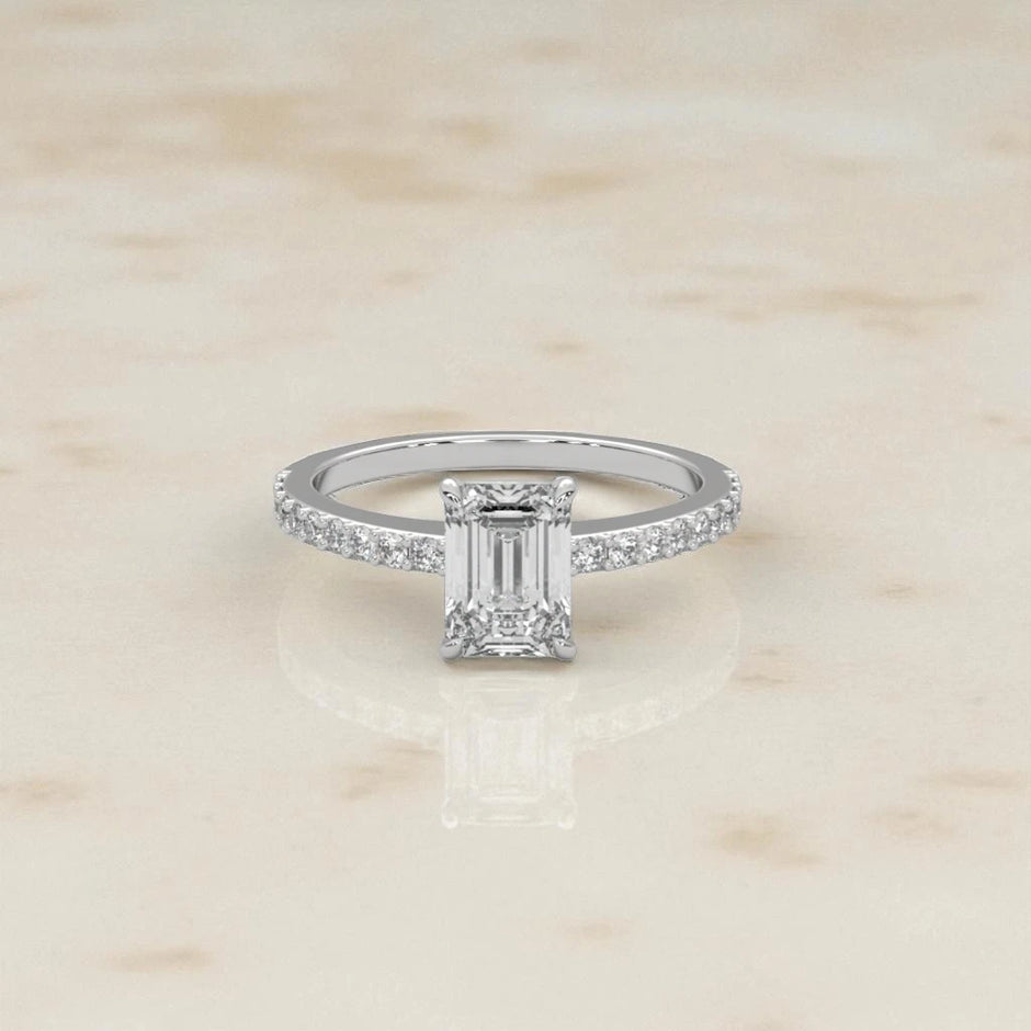 Emerald Cut Moissanite Solitaire Ring RG-MD-SL-100/97