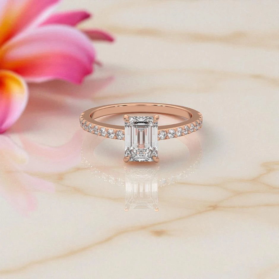 Emerald Cut Moissanite Solitaire Ring RG-MD-SL-100/97