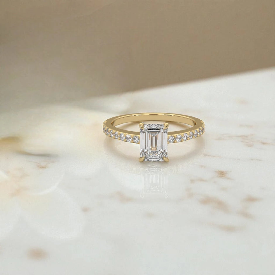 Emerald Cut Moissanite Solitaire Ring RG-MD-SL-100/97