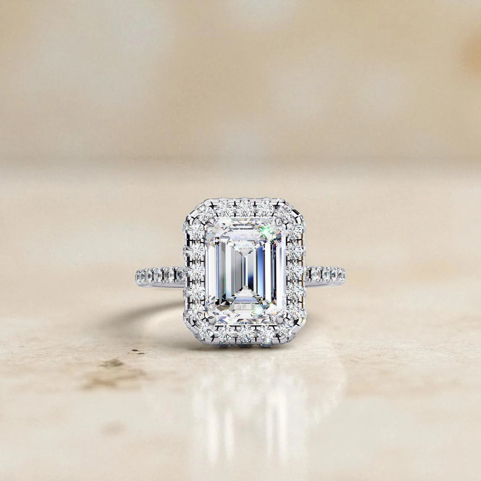 Moissanite Solitaire Halo Ring RG-MD-SL-200/10