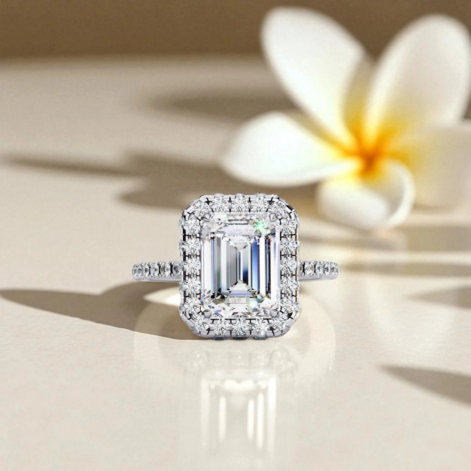 Moissanite Solitaire Halo Ring RG-MD-SL-200/10