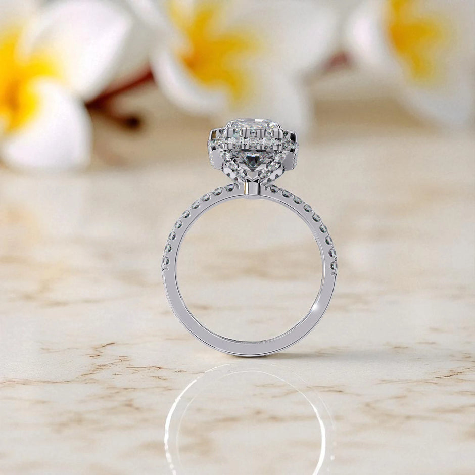 Moissanite Solitaire Halo Ring RG-MD-SL-200/10