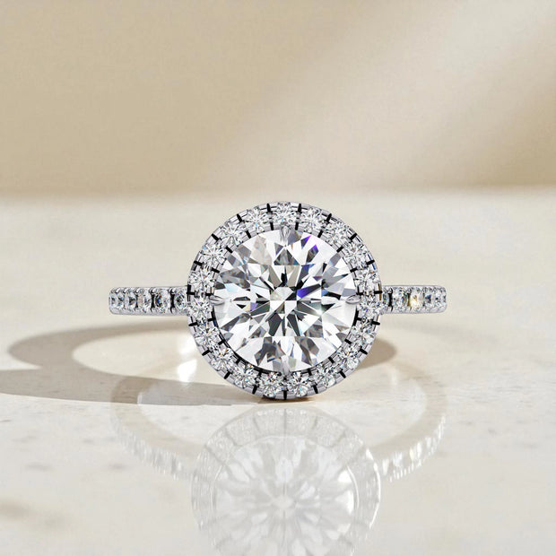 Moissanite Solitaire Halo Ring RG-MD-SL-200/12