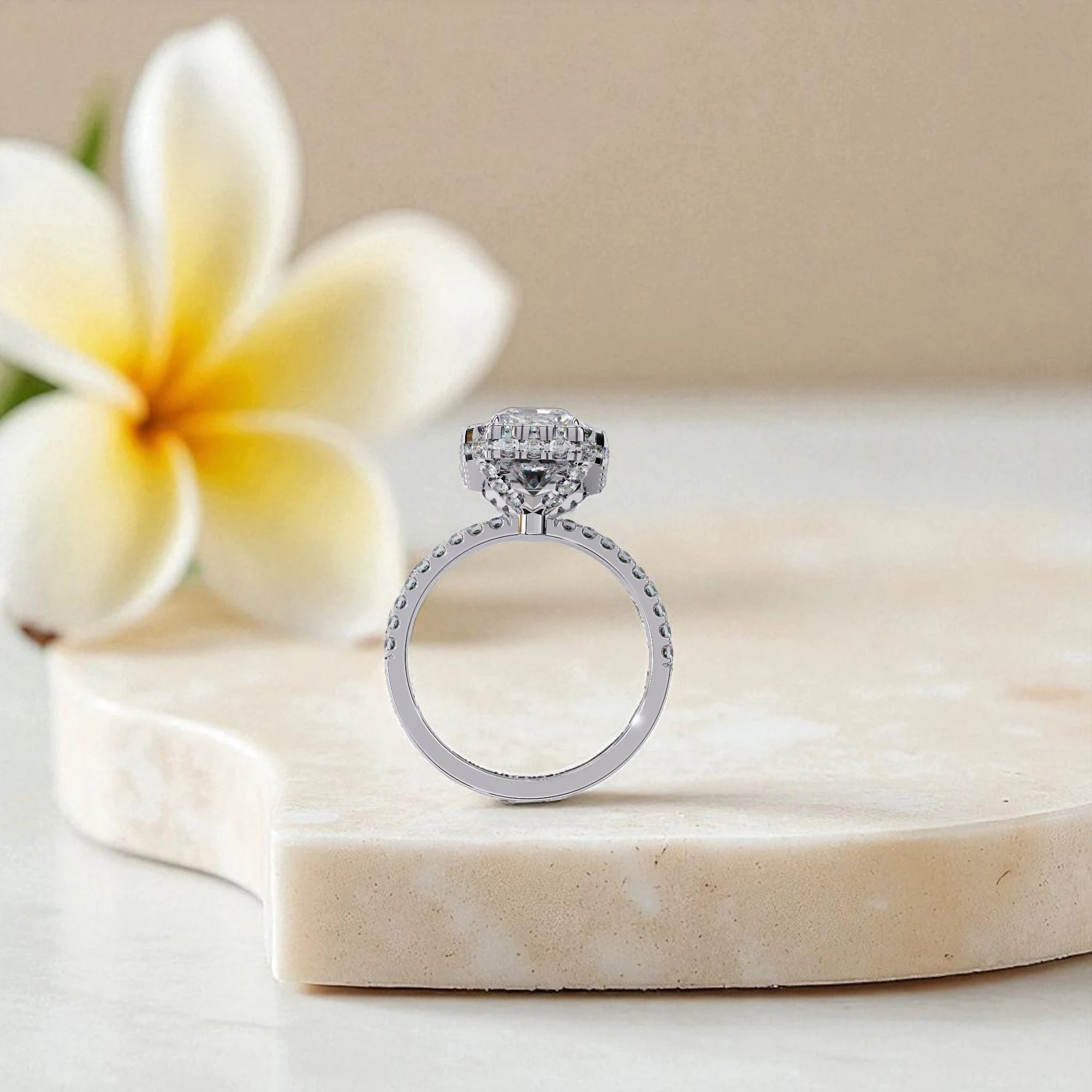 Moissanite Solitaire Halo Ring RG-MD-SL-200/10