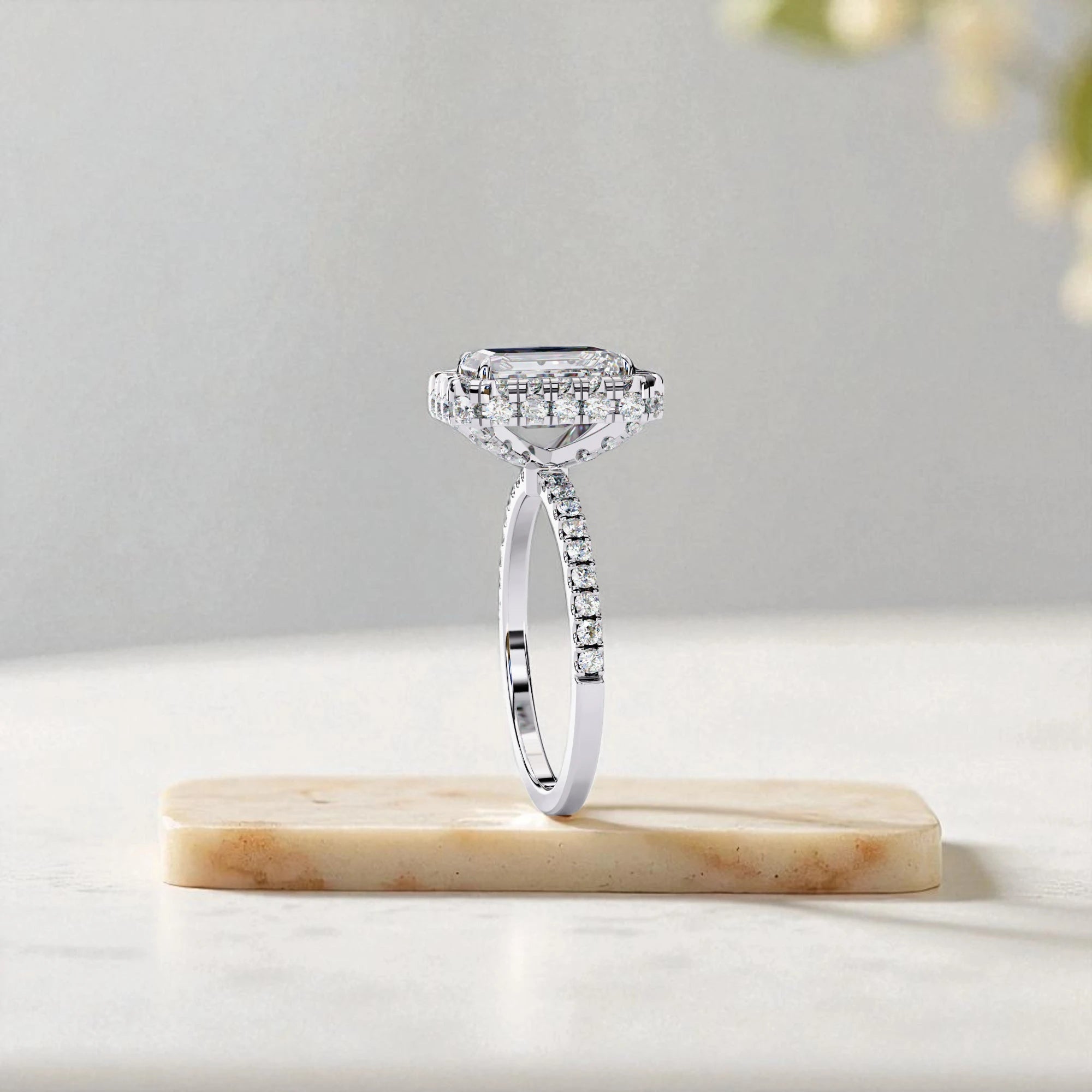 Moissanite Solitaire Halo Ring RG-MD-SL-200/10