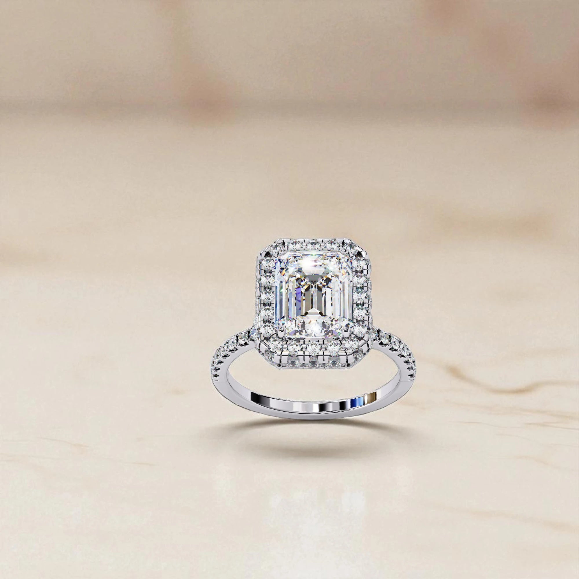Moissanite Solitaire Halo Ring RG-MD-SL-200/10