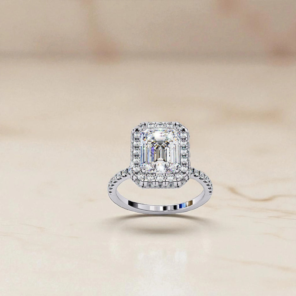Moissanite Solitaire Halo Ring RG-MD-SL-200/10