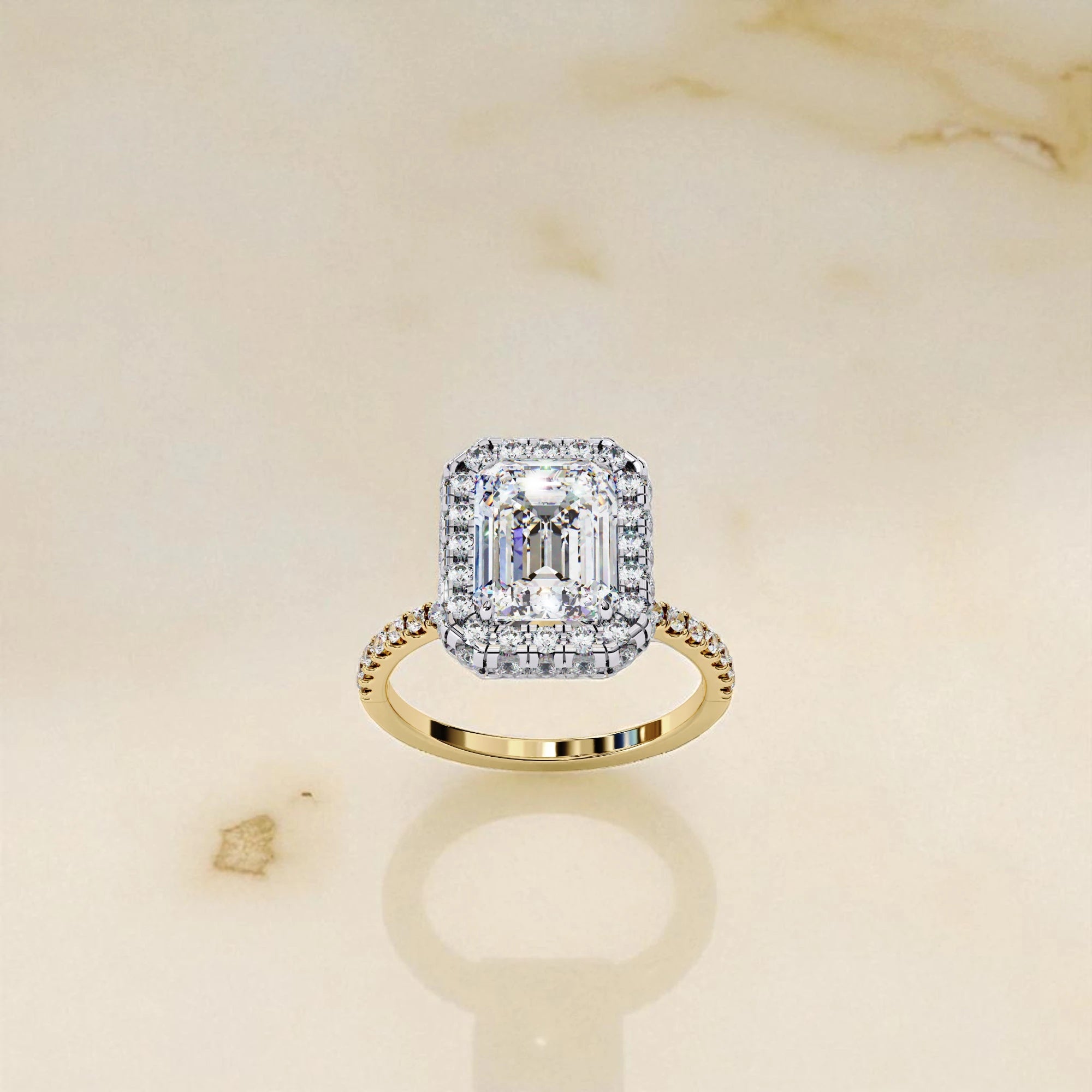 Moissanite Solitaire Halo Ring RG-MD-SL-200/10