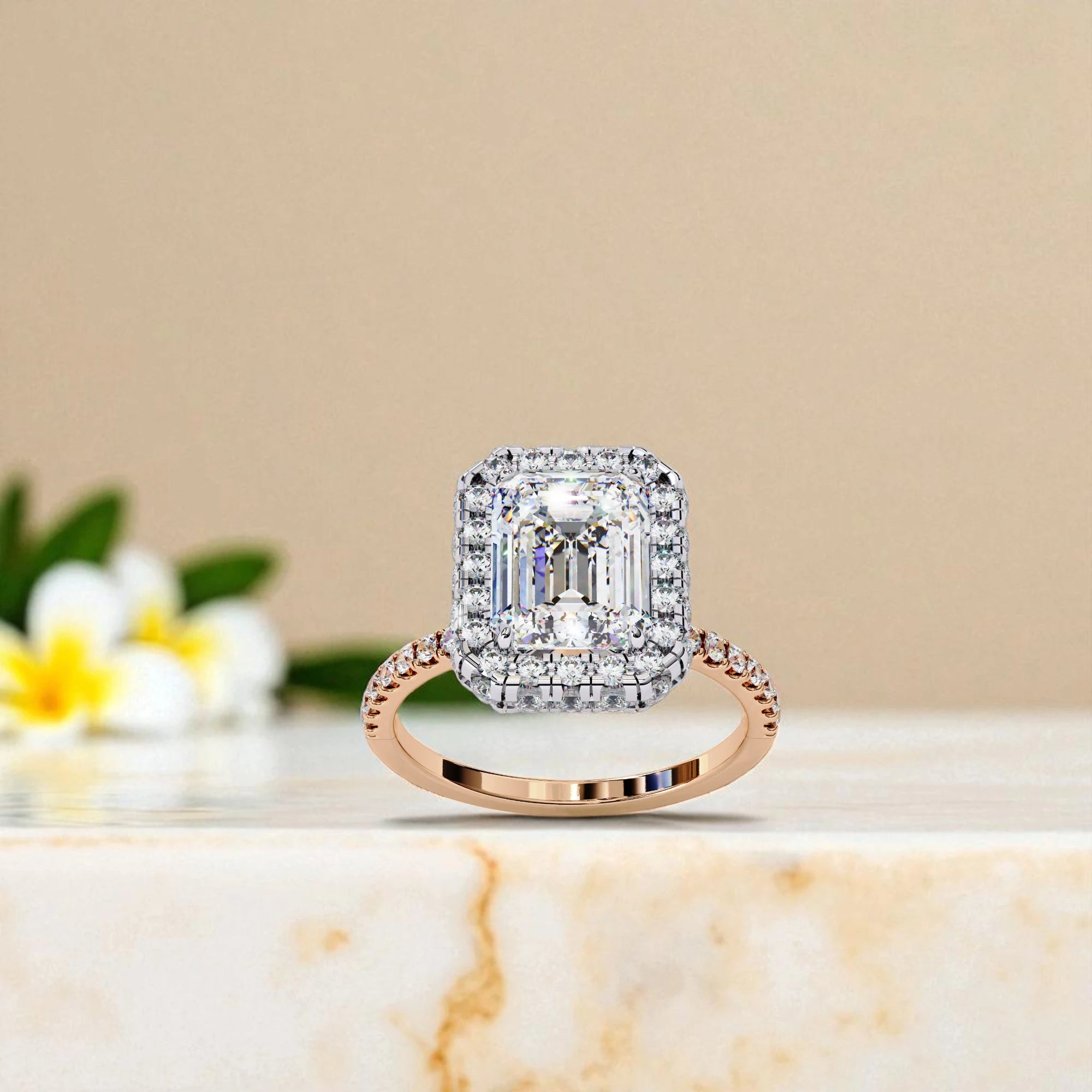 Moissanite Solitaire Halo Ring RG-MD-SL-200/10