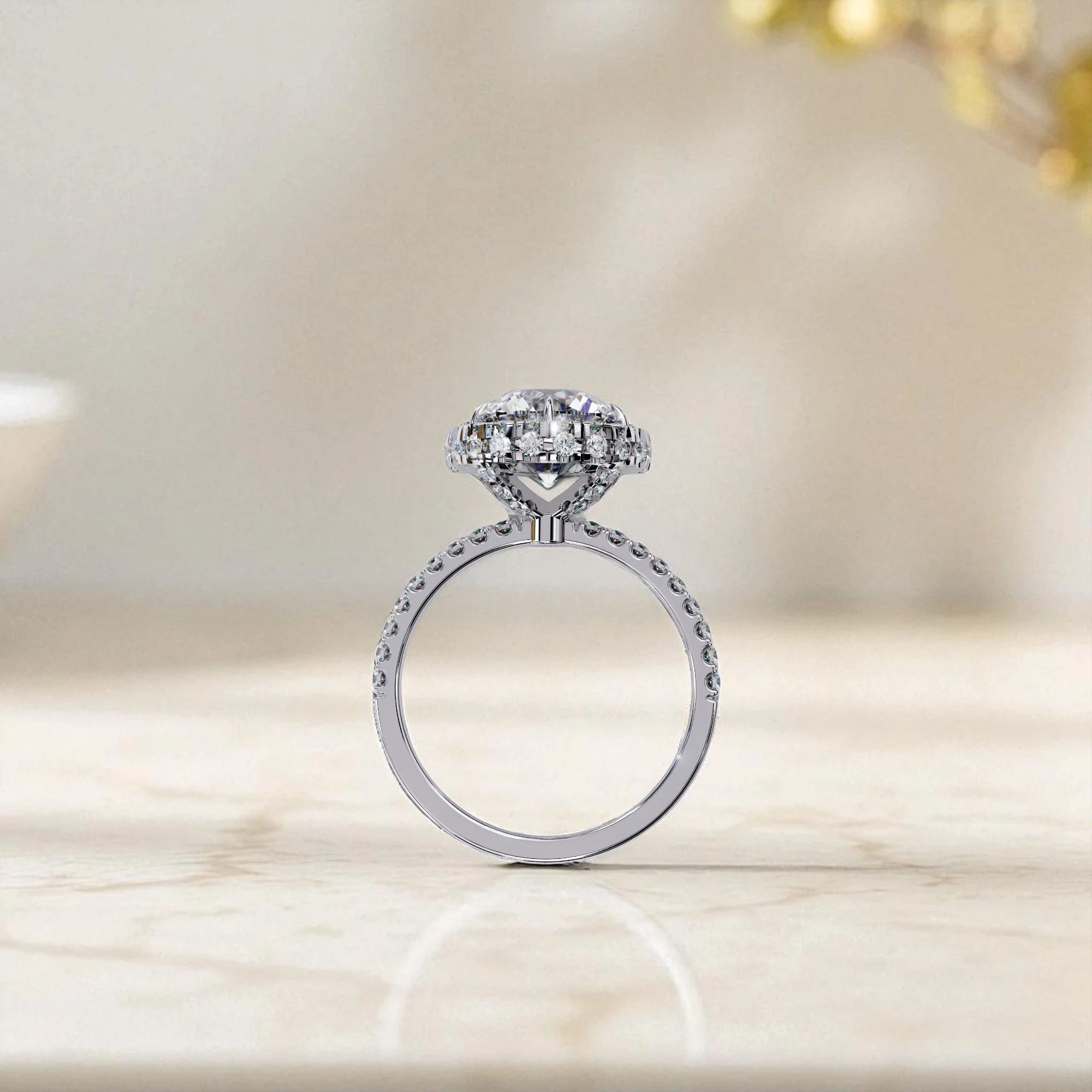 Moissanite Solitaire Halo Ring RG-MD-SL-200/12