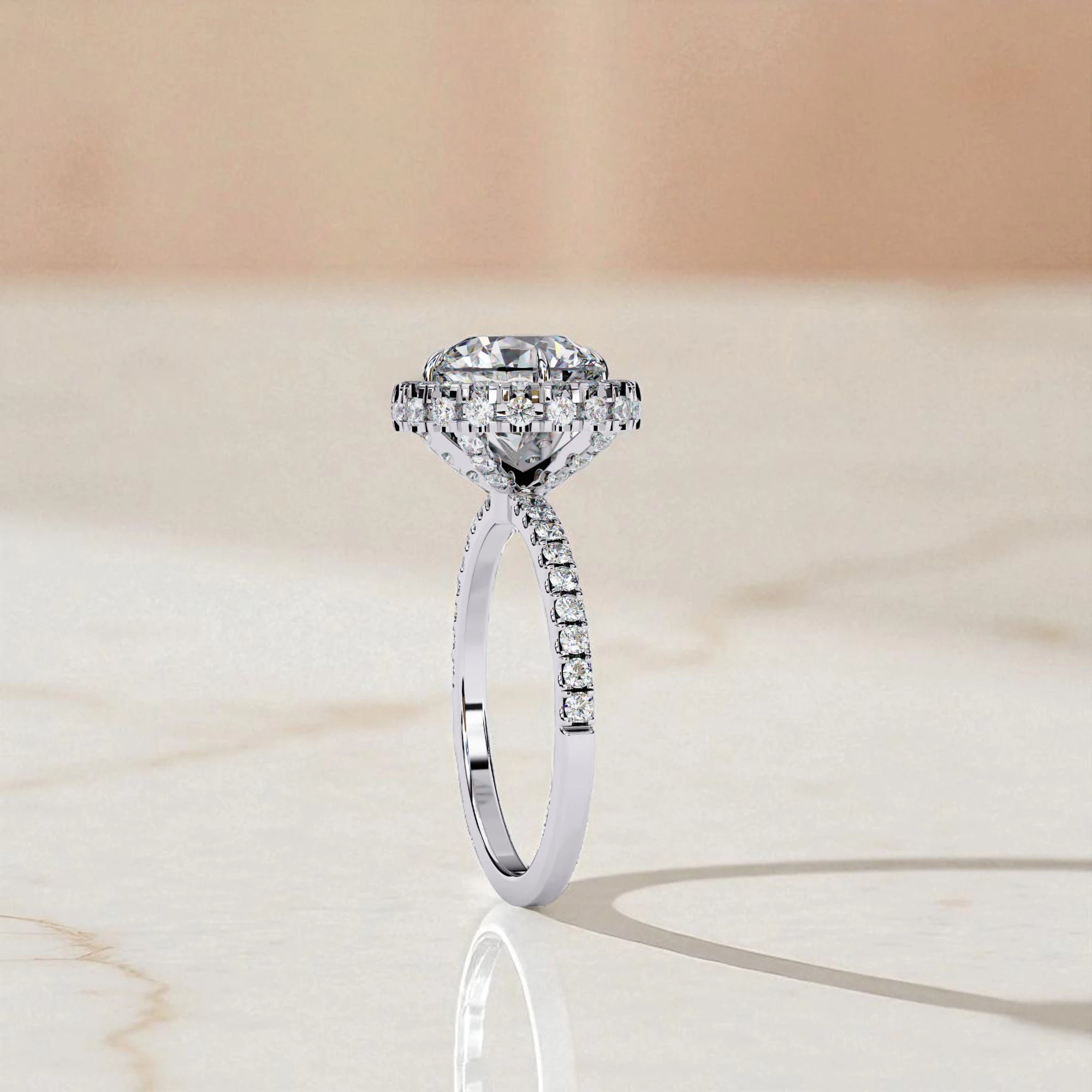 Moissanite Solitaire Halo Ring RG-MD-SL-200/12