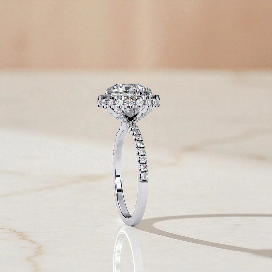 Moissanite Solitaire Halo Ring RG-MD-SL-200/12