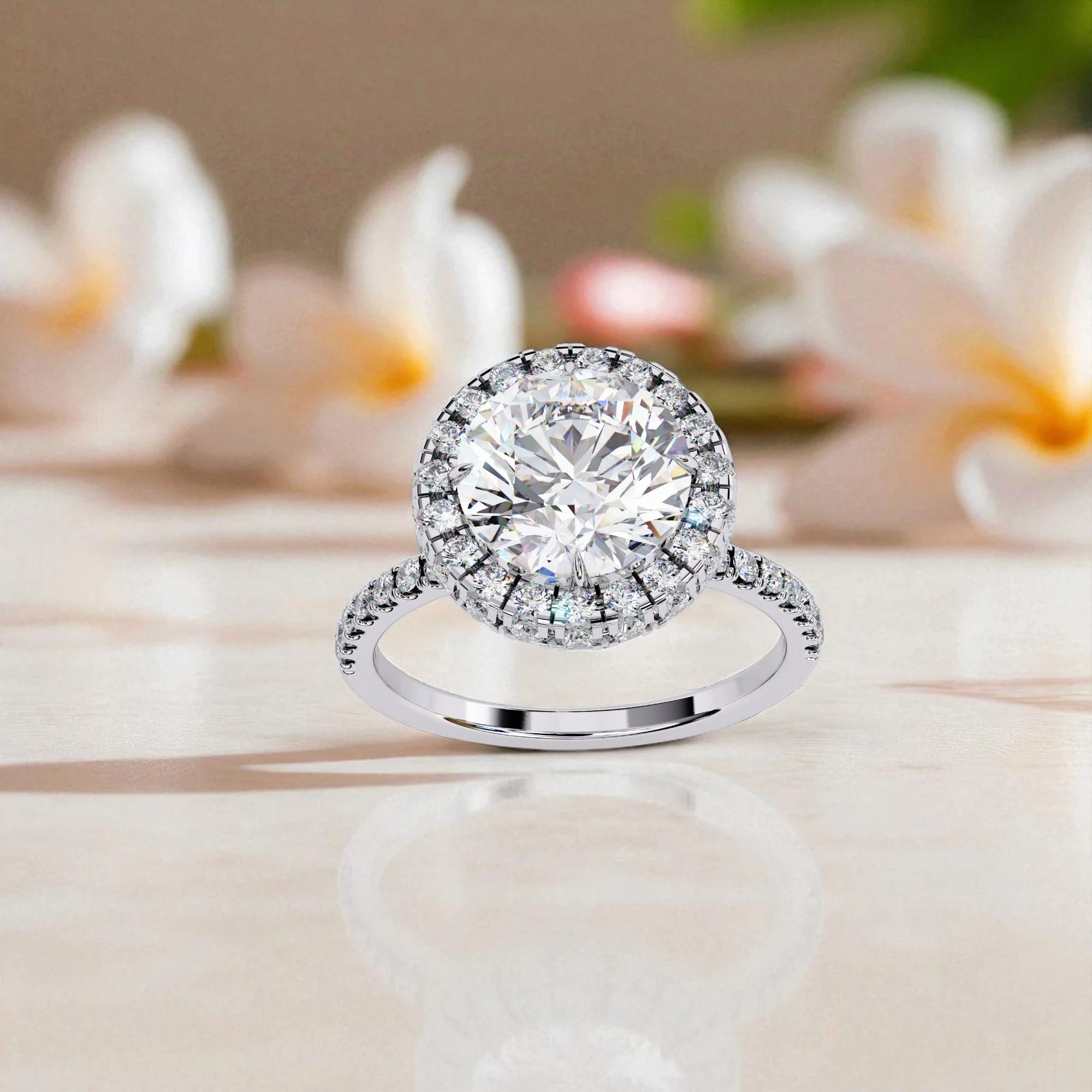 Moissanite Solitaire Halo Ring RG-MD-SL-200/12