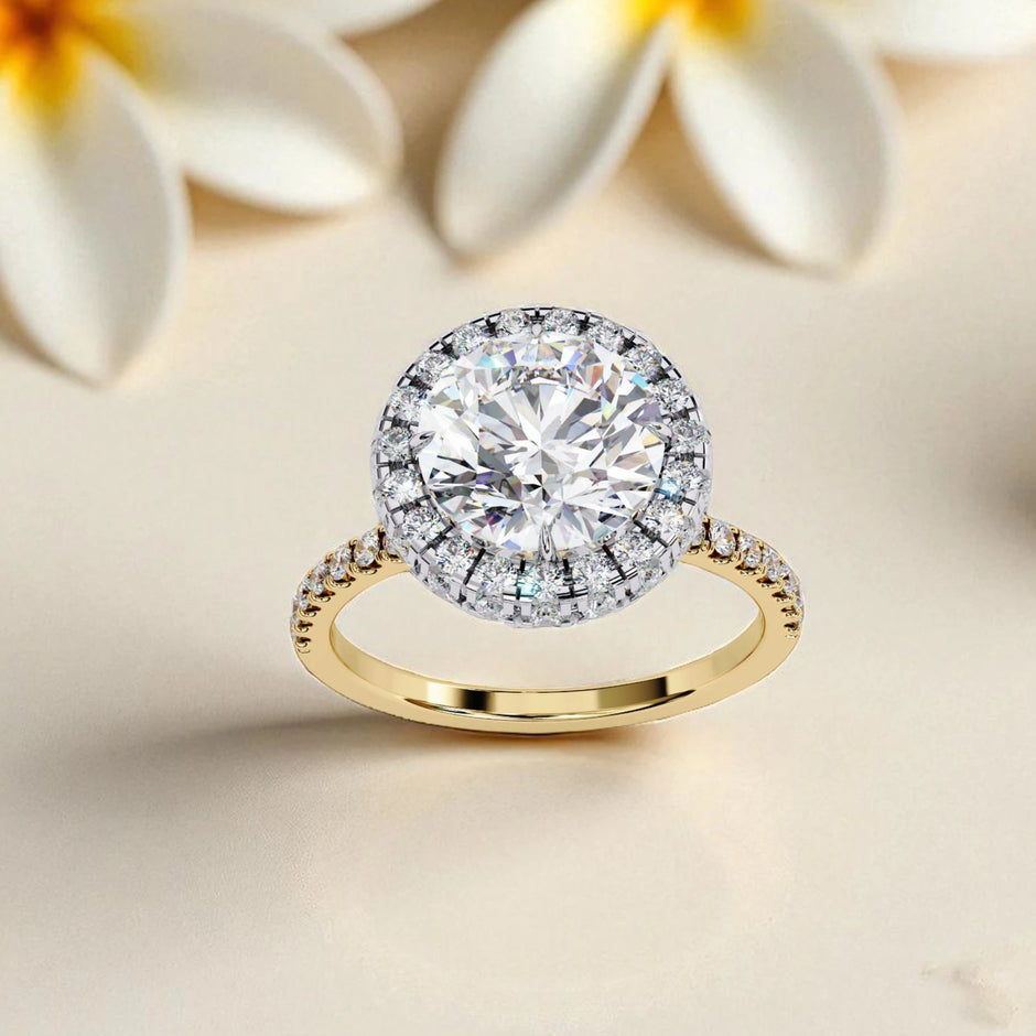Moissanite Solitaire Halo Ring RG-MD-SL-200/12