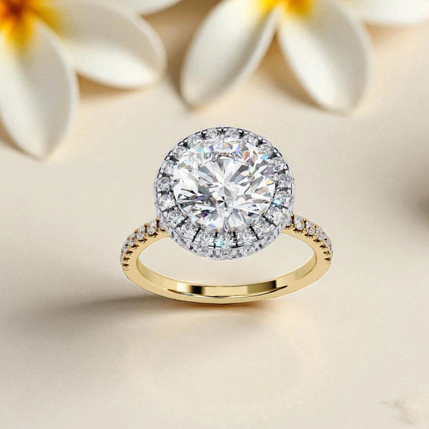 Moissanite Solitaire Halo Ring RG-MD-SL-200/12
