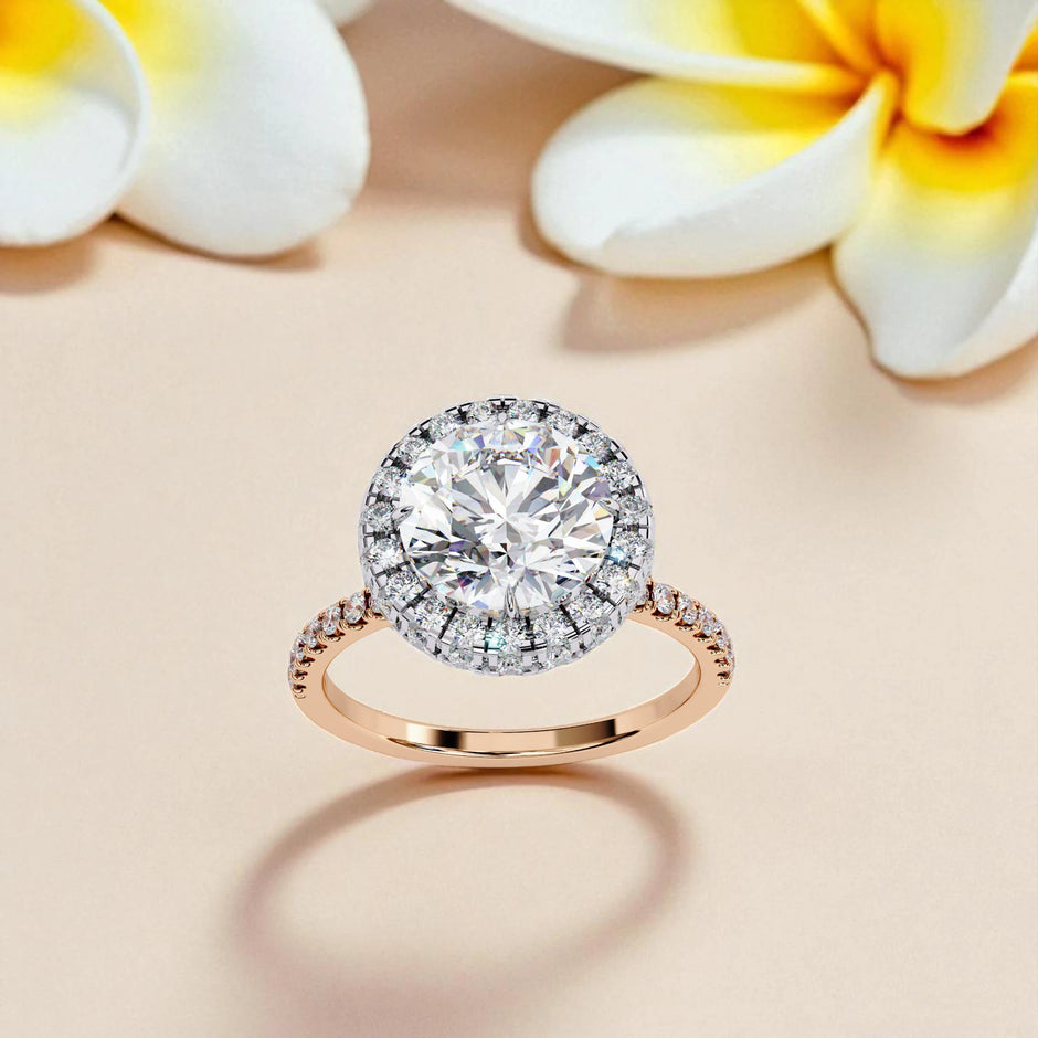 Moissanite Solitaire Halo Ring RG-MD-SL-200/12