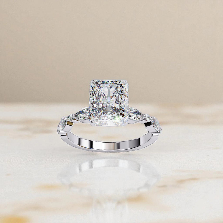 Moissanite Solitaire Halo Ring RG-MD-SL-200/17