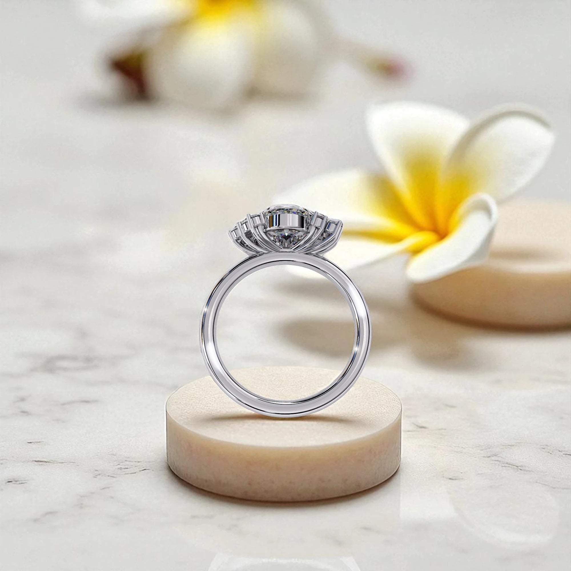 Moissanite Solitaire Cluster Ring RG-MD-SL-200/19