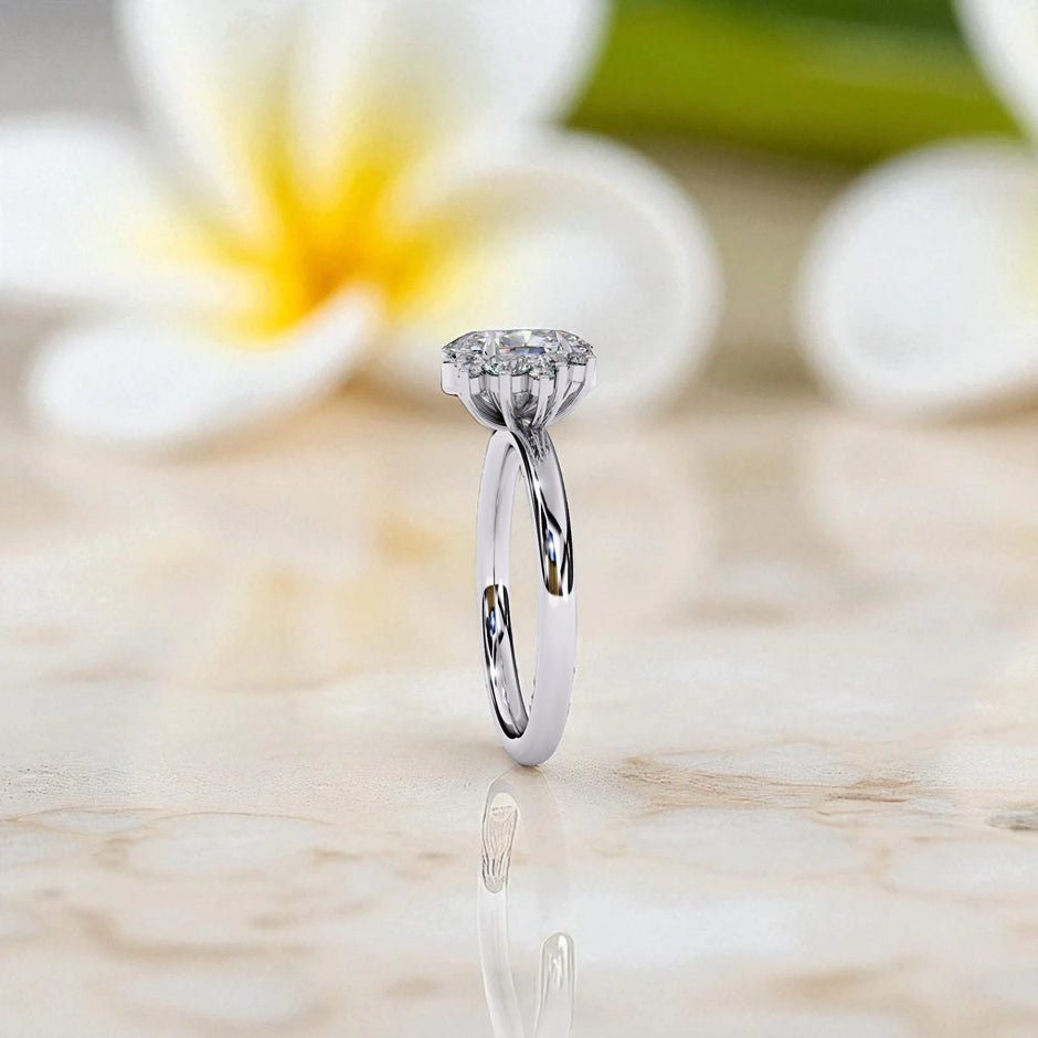 Moissanite Solitaire Cluster Ring RG-MD-SL-200/19