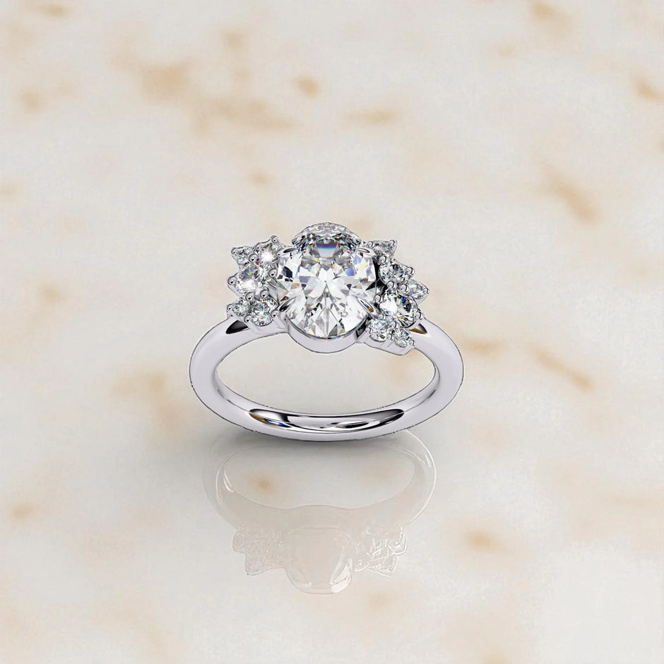 Moissanite Solitaire Cluster Ring RG-MD-SL-200/19
