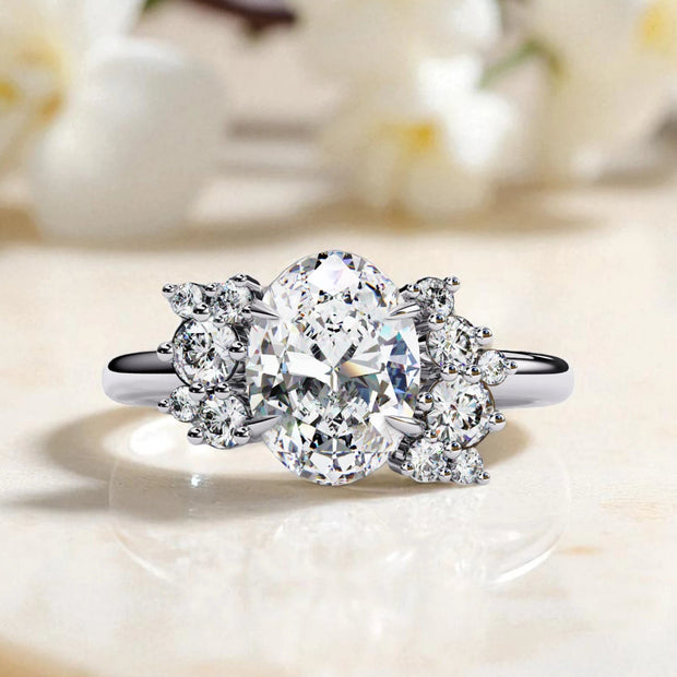 Moissanite Solitaire Cluster Ring RG-MD-SL-200/19