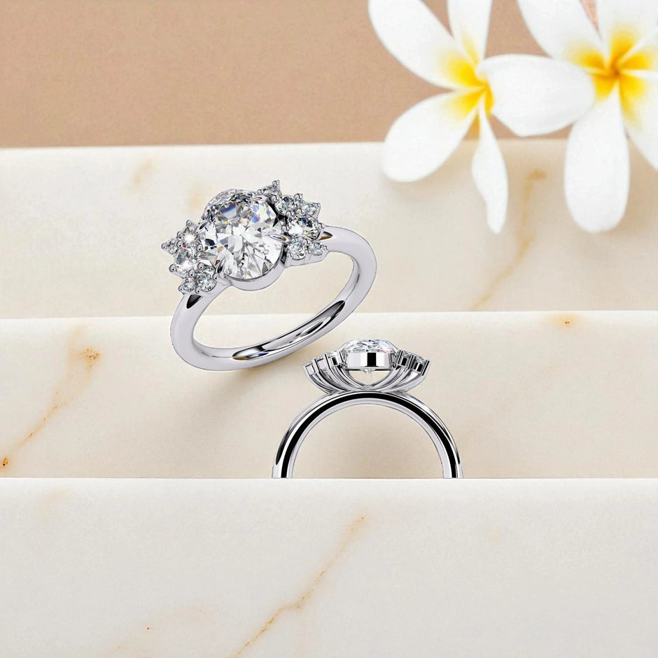 Moissanite Solitaire Cluster Ring RG-MD-SL-200/19