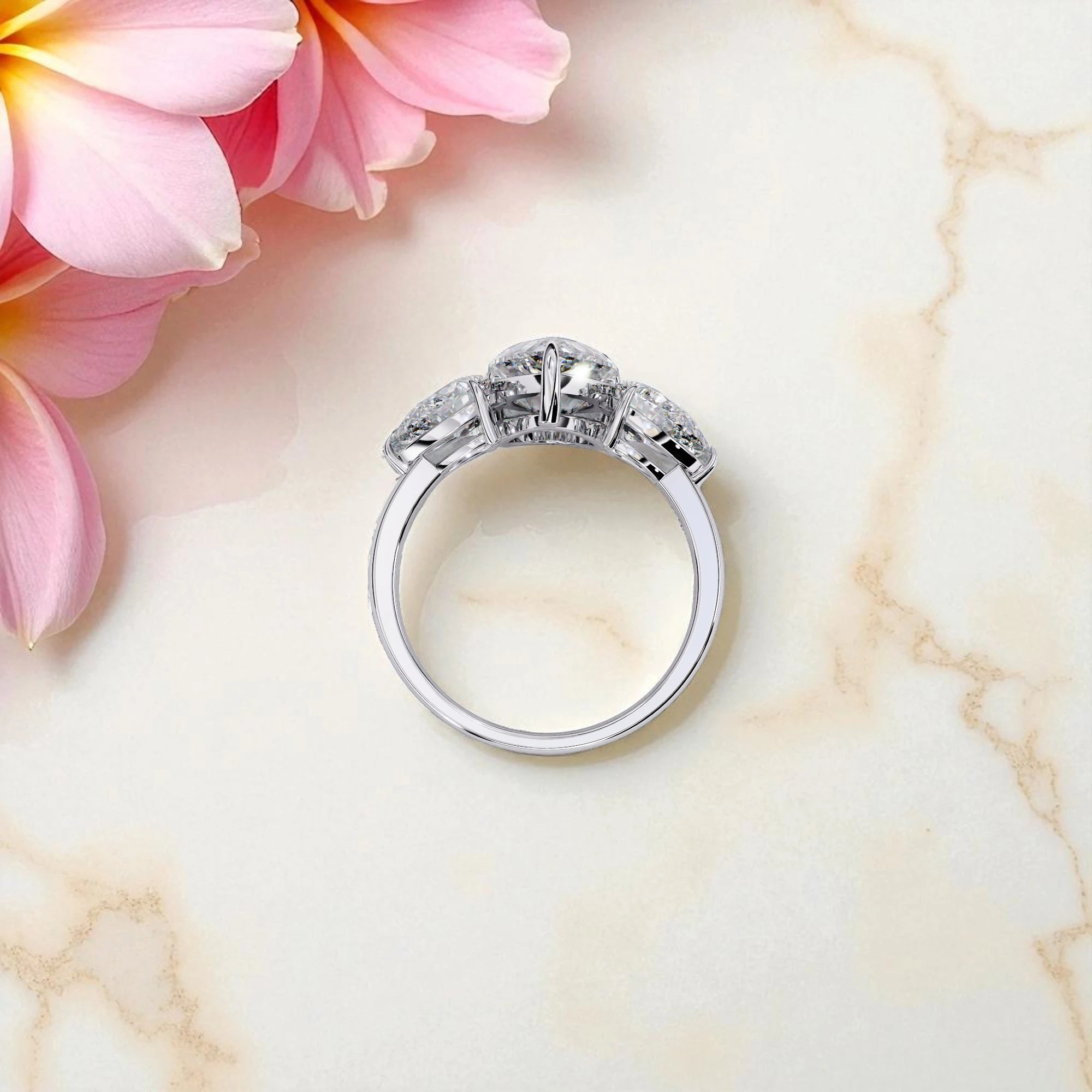Moissanite Solitaire Cluster Ring RG-MD-SL-200/28