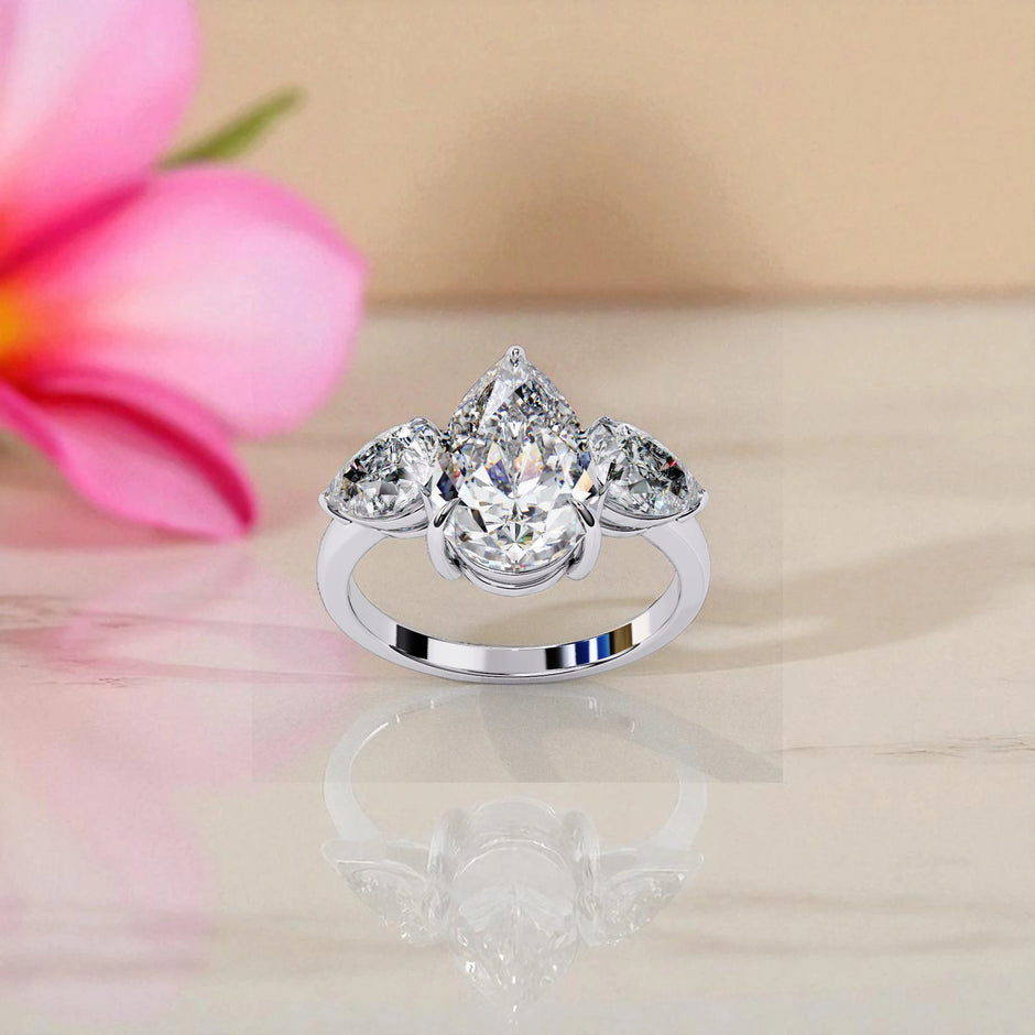 Moissanite Solitaire Cluster Ring RG-MD-SL-200/28