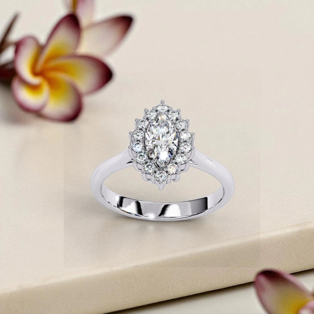 Moissanite Solitaire halo Ring RG-MD-SL-200/29
