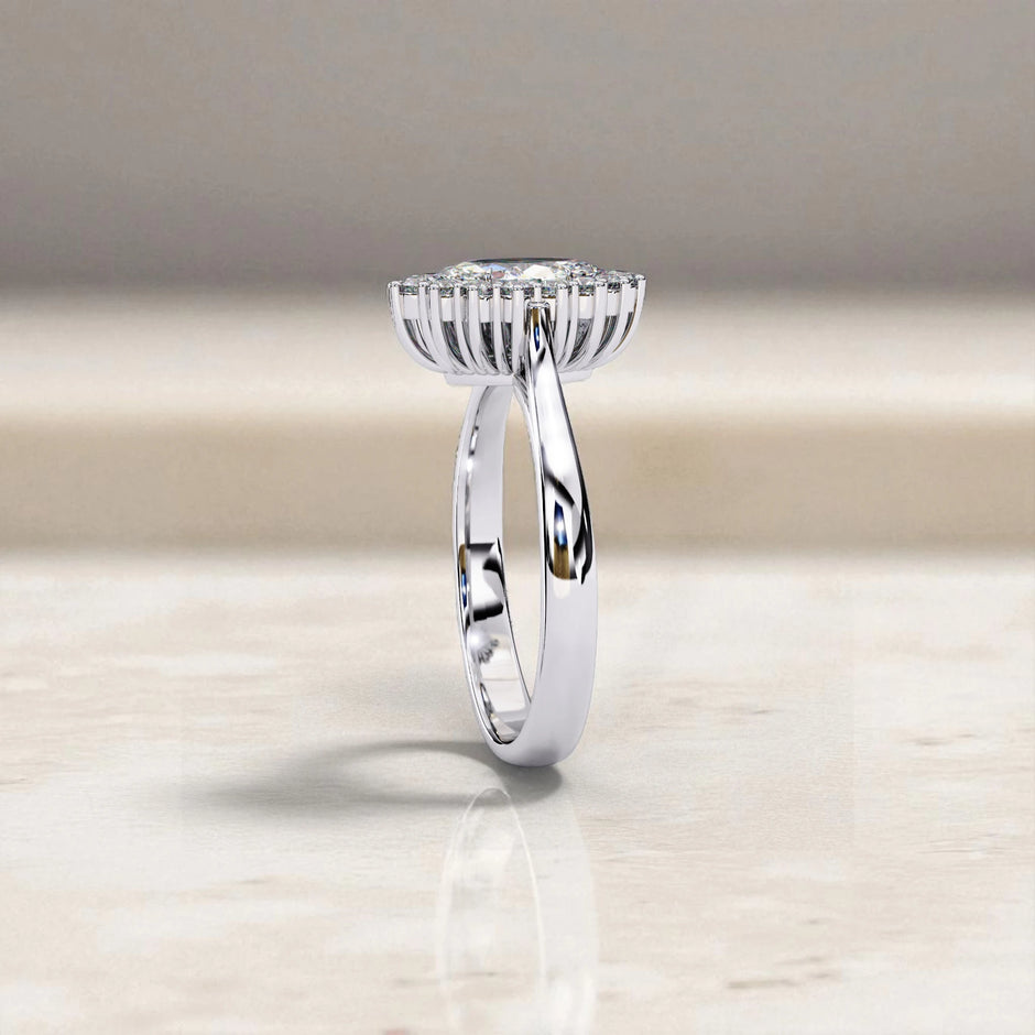 Moissanite Solitaire halo Ring RG-MD-SL-200/29