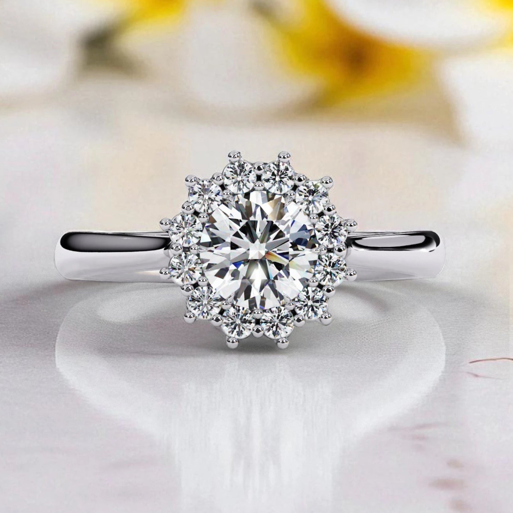 Moissanite Solitaire halo Ring RG-MD-SL-200/30