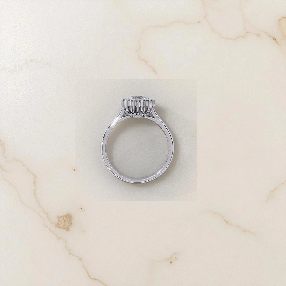 Moissanite Solitaire halo Ring RG-MD-SL-200/30