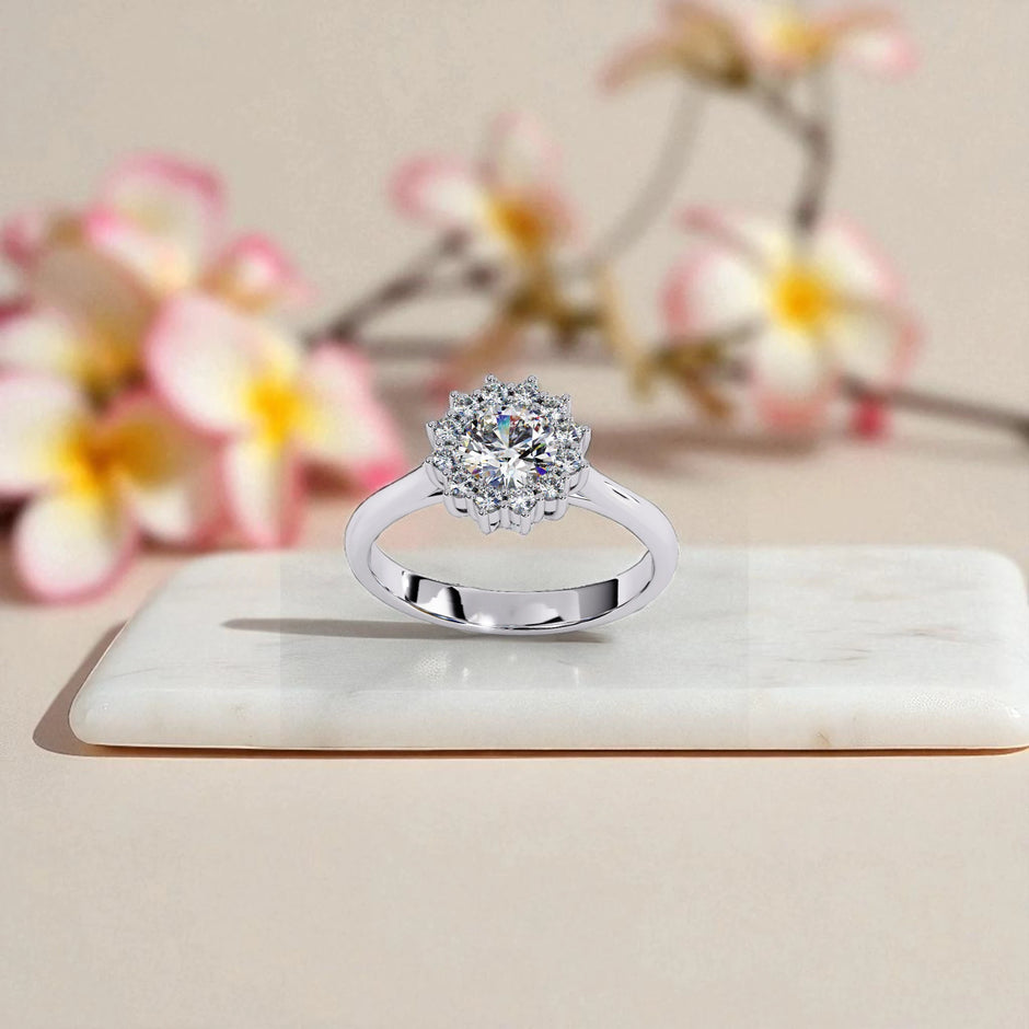 Moissanite Solitaire halo Ring RG-MD-SL-200/30