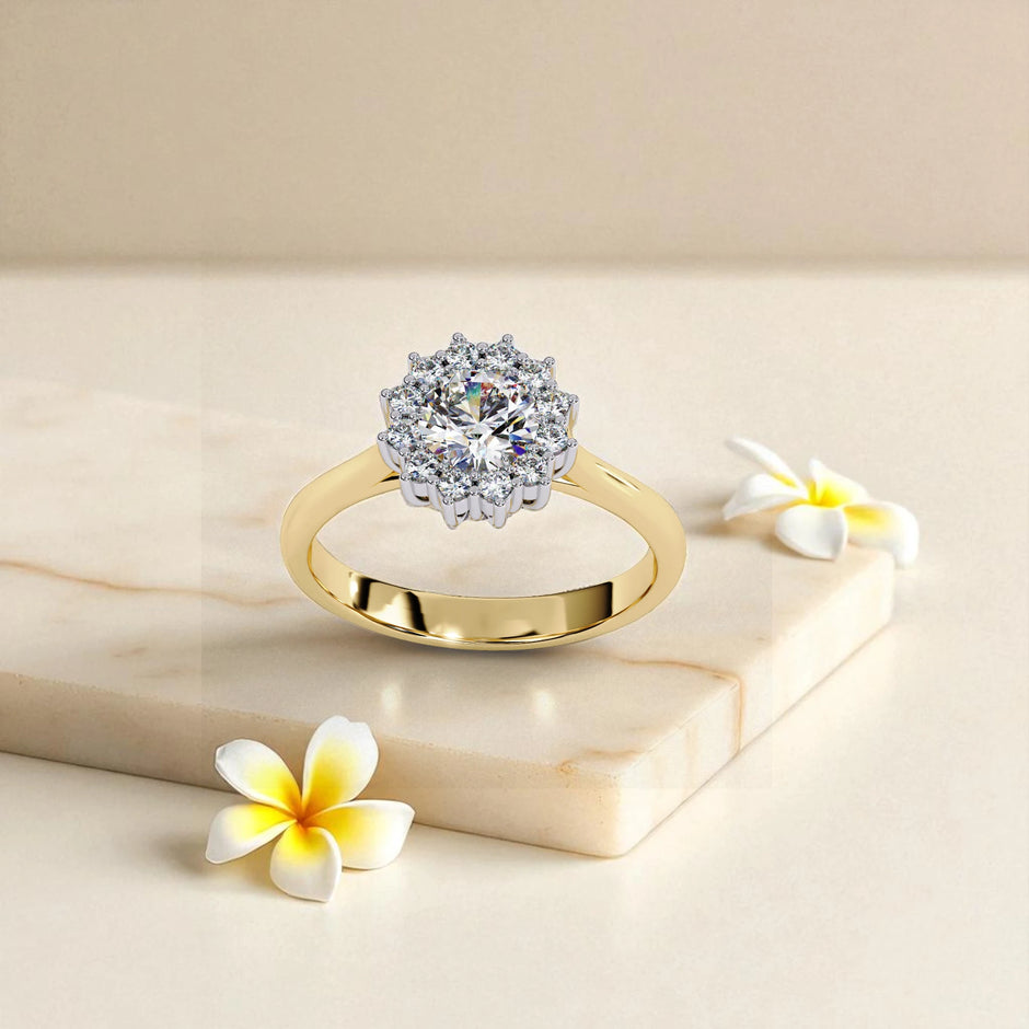 Moissanite Solitaire halo Ring RG-MD-SL-200/30