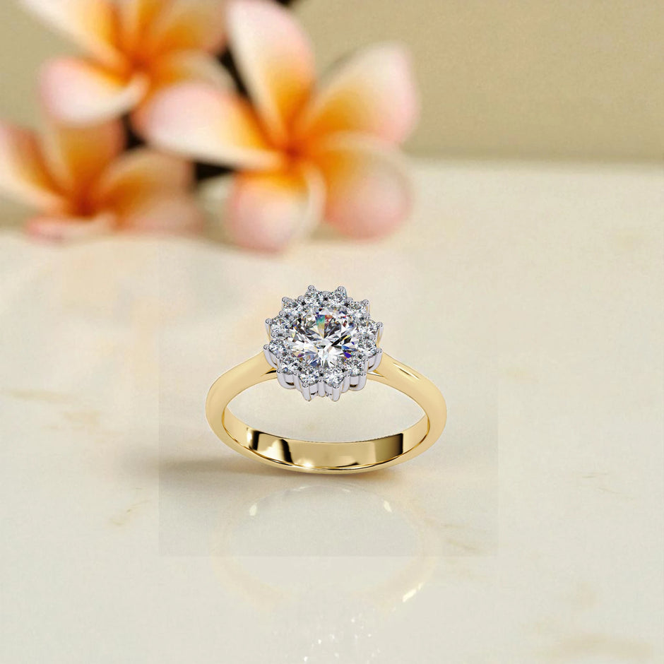 Moissanite Solitaire halo Ring RG-MD-SL-200/30