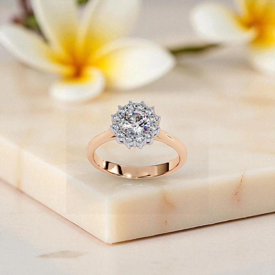 Moissanite Solitaire halo Ring RG-MD-SL-200/30