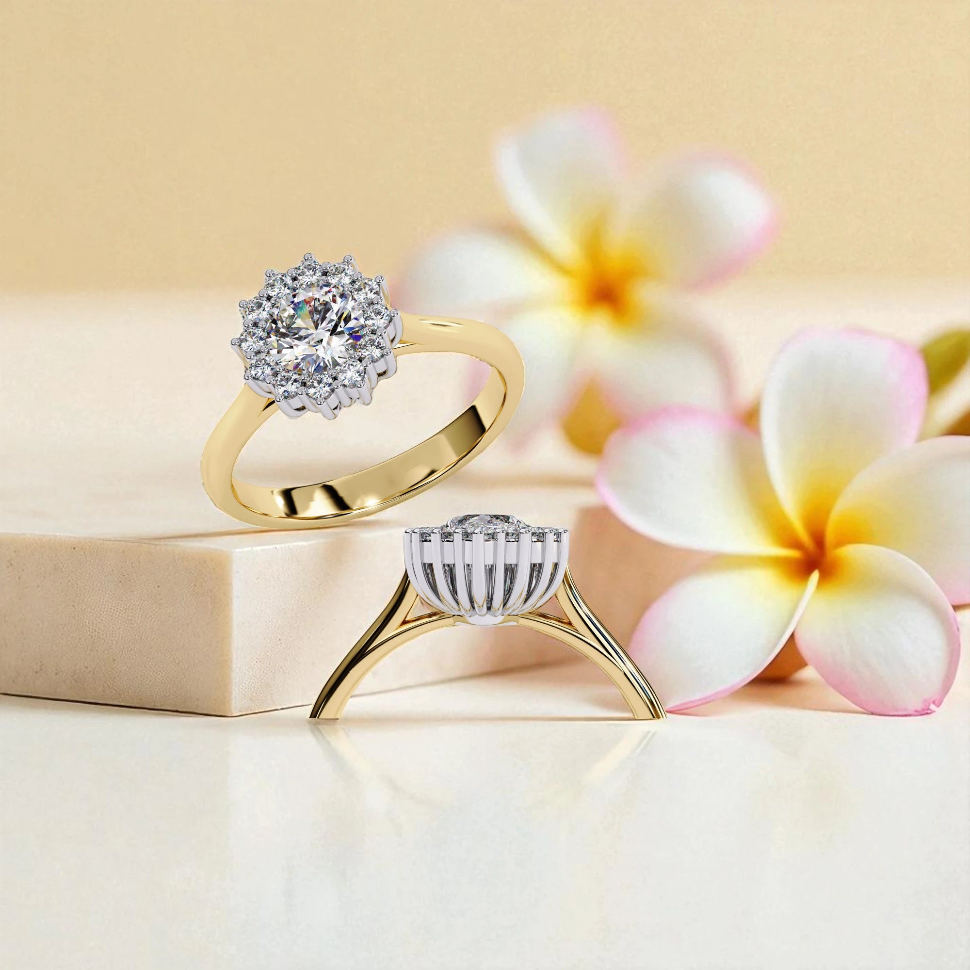 Moissanite Solitaire halo Ring RG-MD-SL-200/30