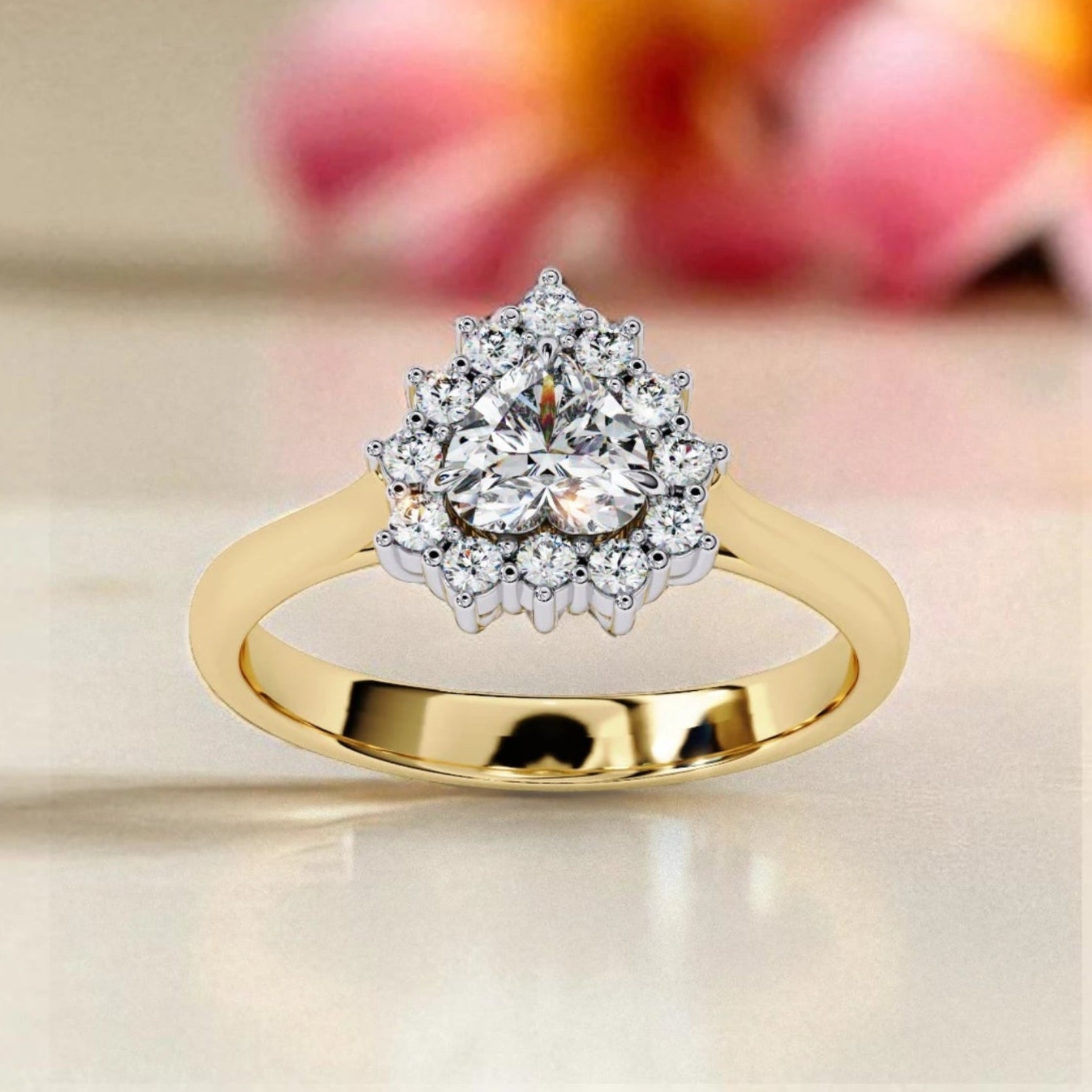 Moissanite Solitaire Halo Heart Ring RG-MD-SL-200/31