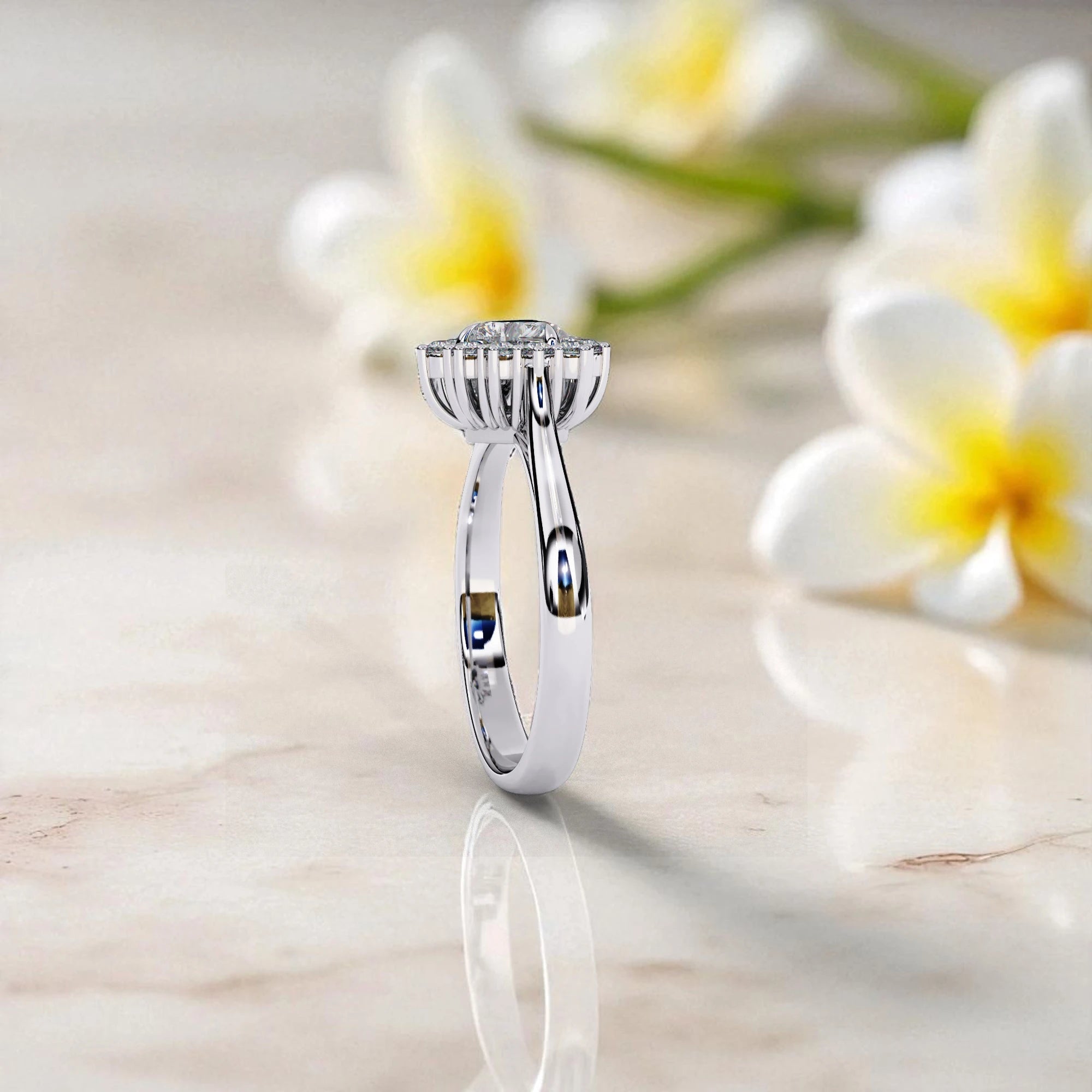 Moissanite Solitaire Halo Heart Ring RG-MD-SL-200/31
