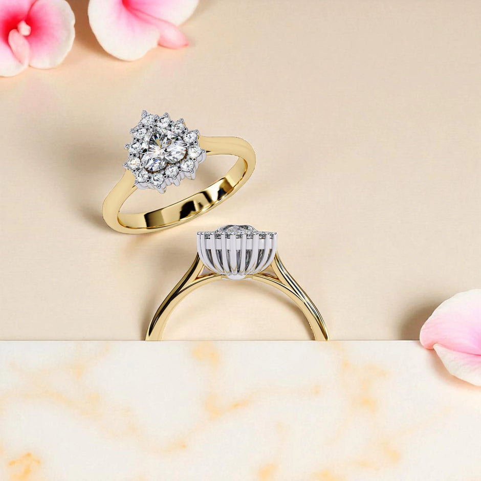 Moissanite Solitaire Halo Heart Ring RG-MD-SL-200/31