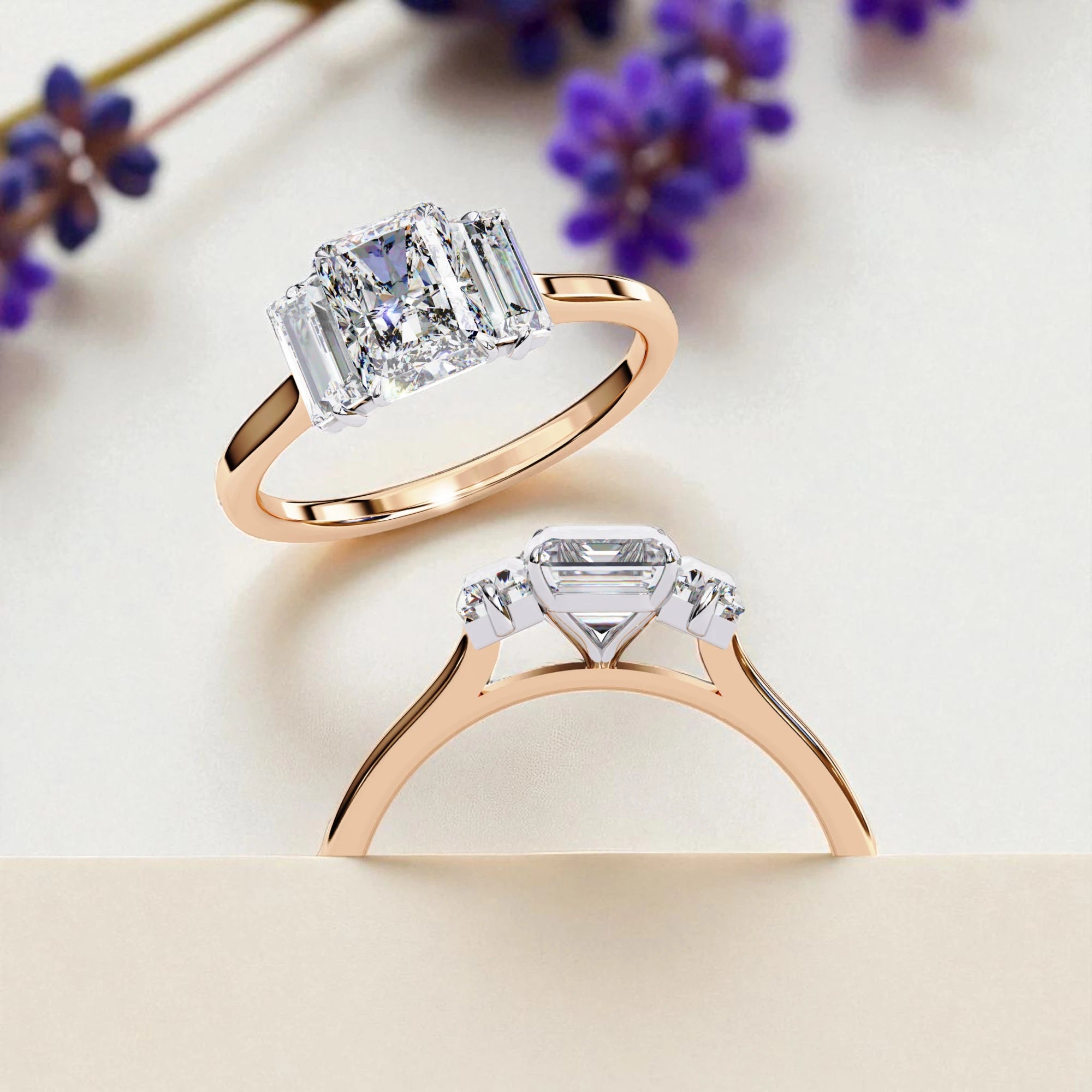 Moissanite Solitaire Trinity Ring RG-MD-SL-200/37